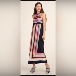 Trina Turk Vibrant Striped Maxi Dress, XS